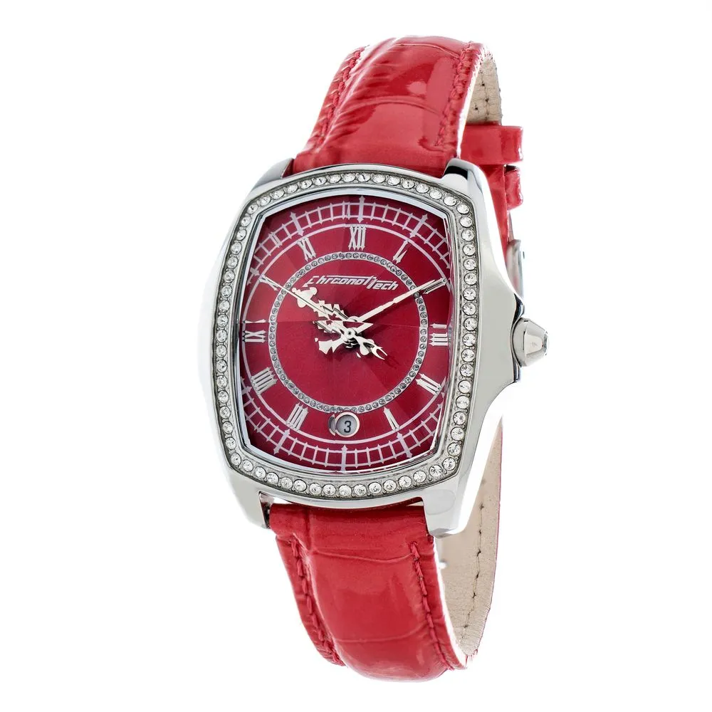 Chronotech Women's Silver Leather Watch
