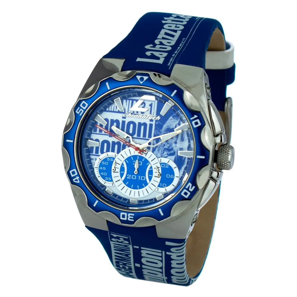 Chronotech Men's Blue Leather Watch