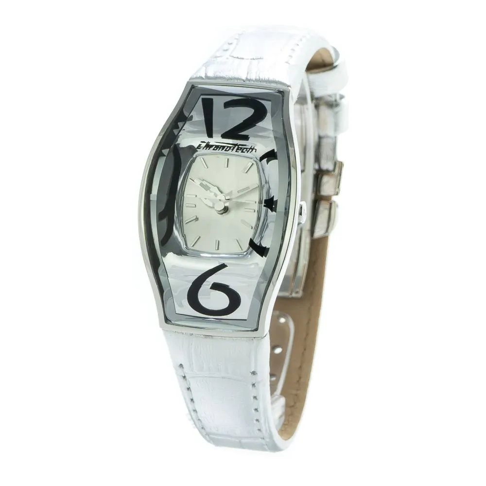 Chronotech Women's Silver Leather Watch