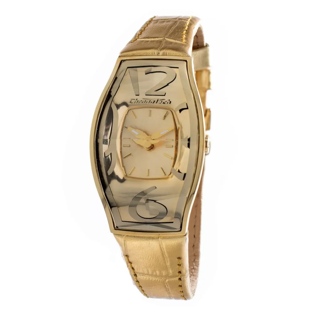 Chronotech Women's Gold Leather Watch