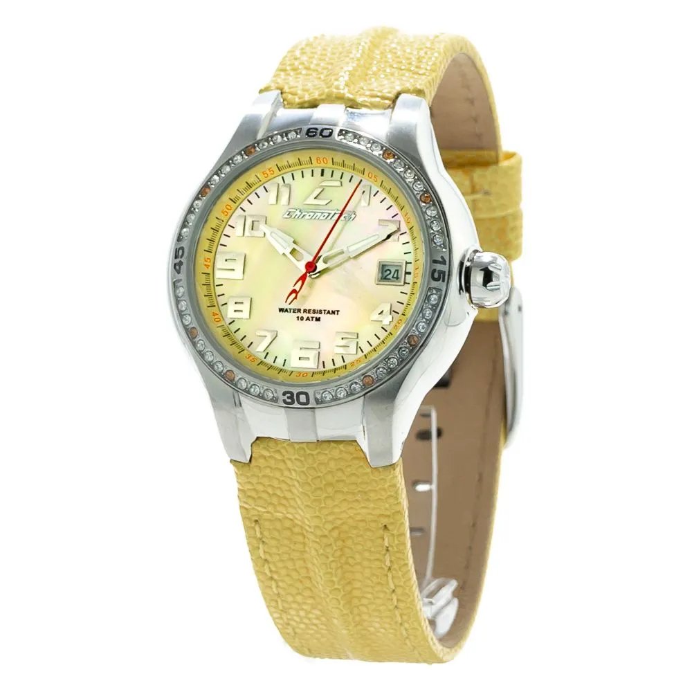 Chronotech Women's Yellow Leather Watch