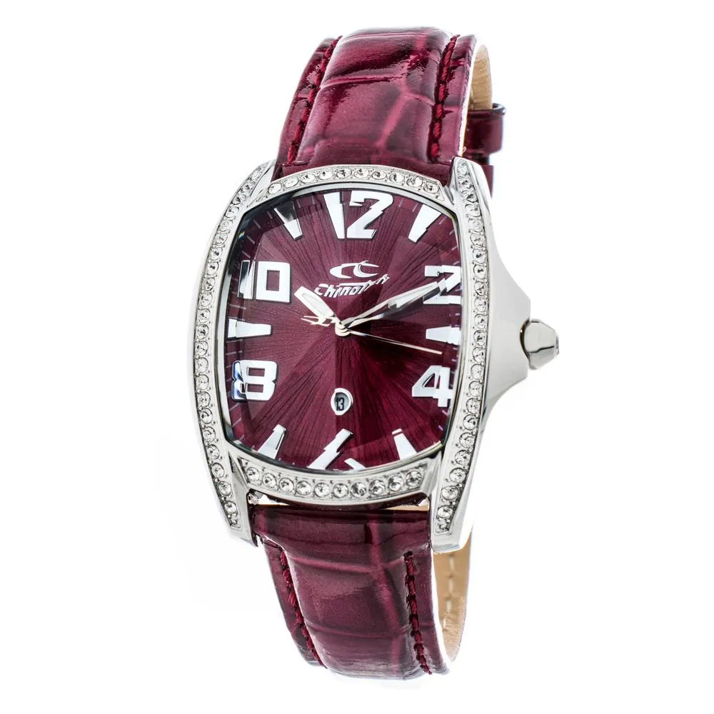 Chronotech Unisex Red Leather Watch