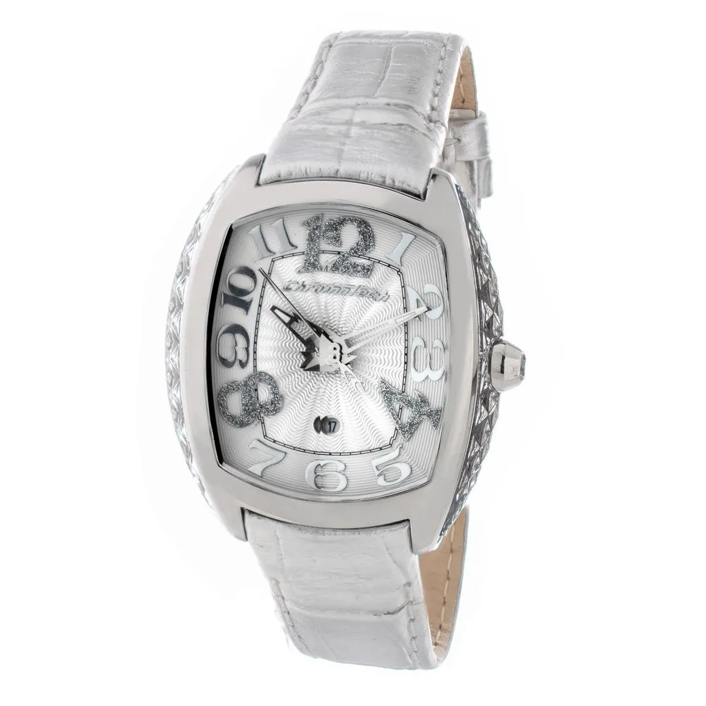 Chronotech Women's Silver Leather Watch