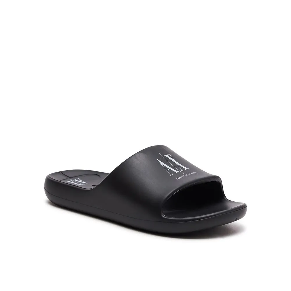 Armani Exchange Women's Black And White Polyethylene Sandal