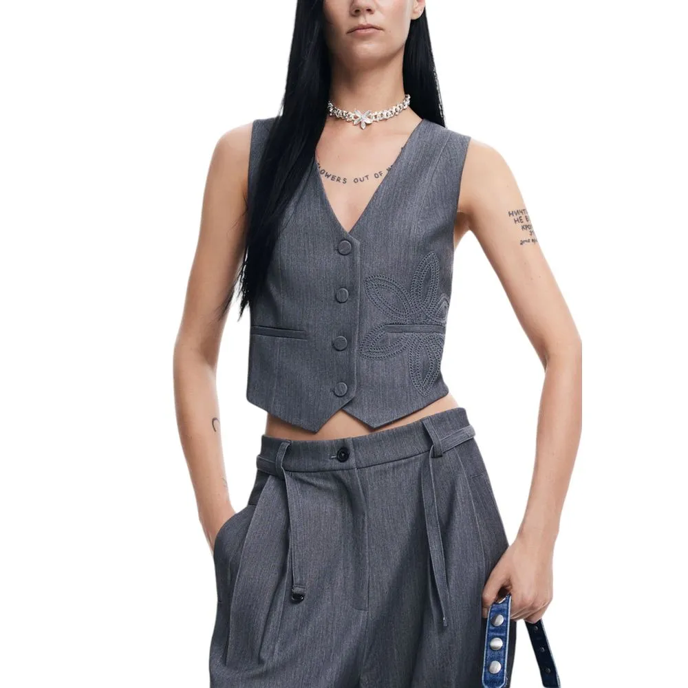 Desigual Women's Gray Polyester Vest