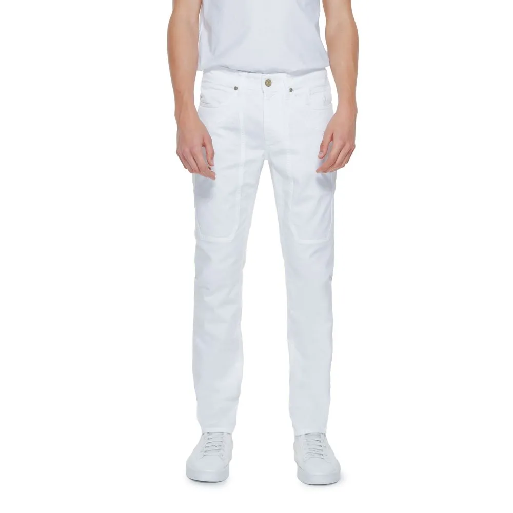 Jeckerson Men's White Cotton Jeans & Pant