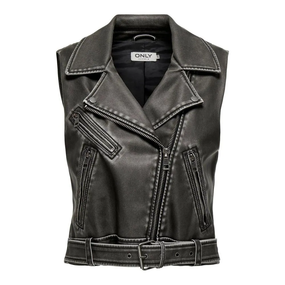 Only Women's Black Polyester Jackets & Coat