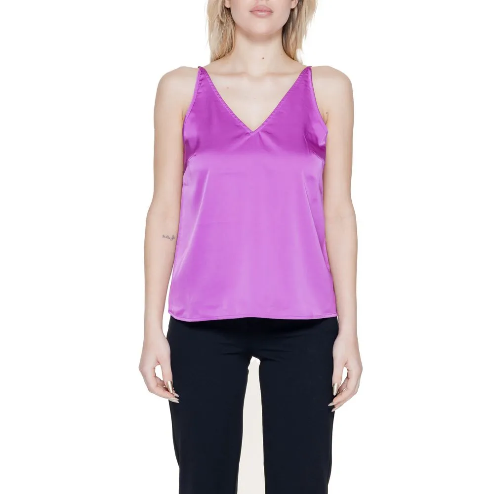 Vila Clothes Women's Pink Polyester Tops & T-Shirt