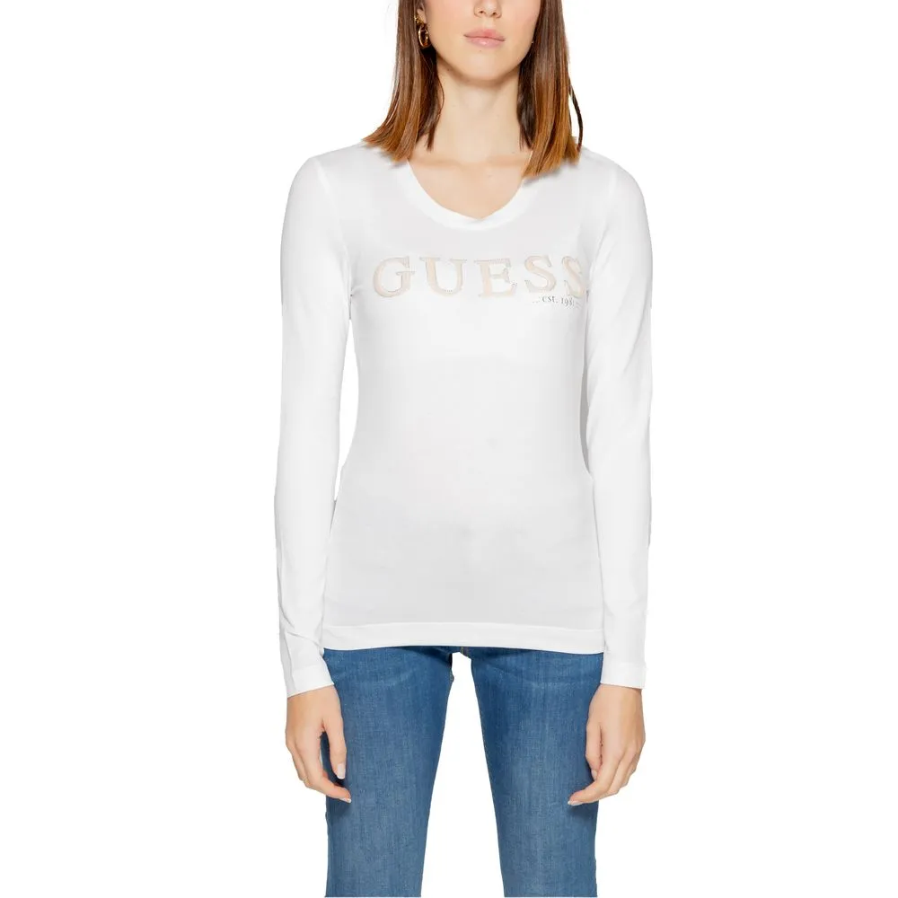 Guess Women's White Cotton Tops & T-Shirt