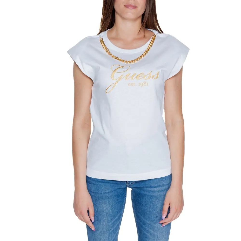 Guess Women's White Cotton Tops & T-Shirt