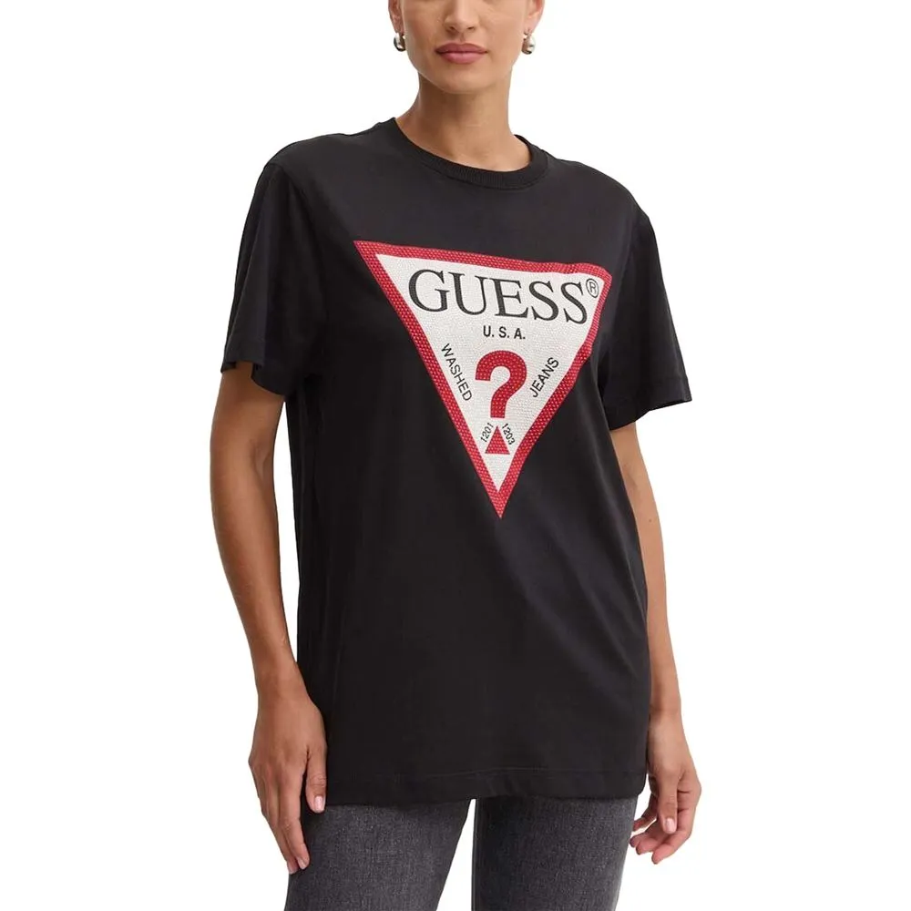 Guess Women's Black Cotton Tops & T-Shirt