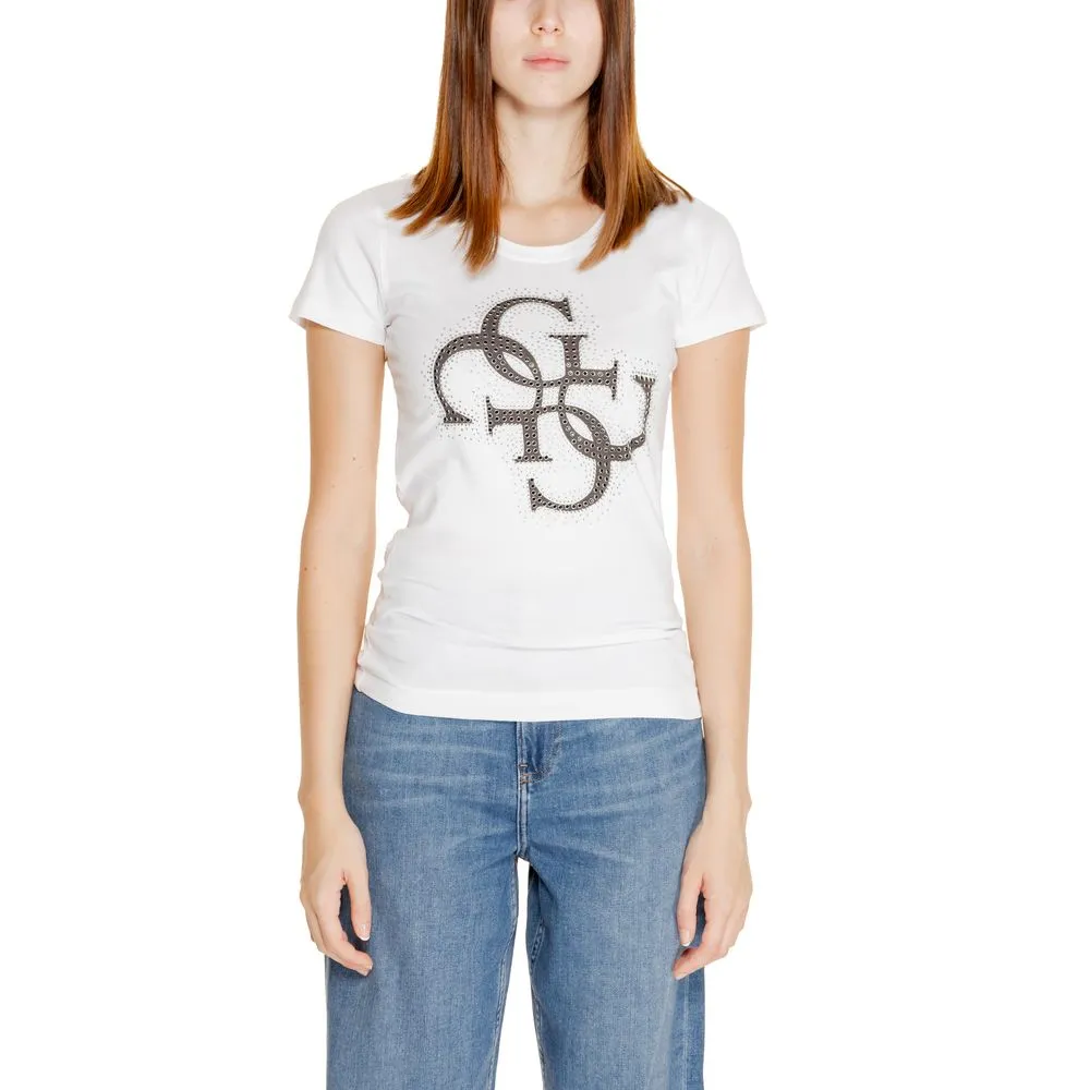 Guess Women's White Cotton Tops & T-Shirt