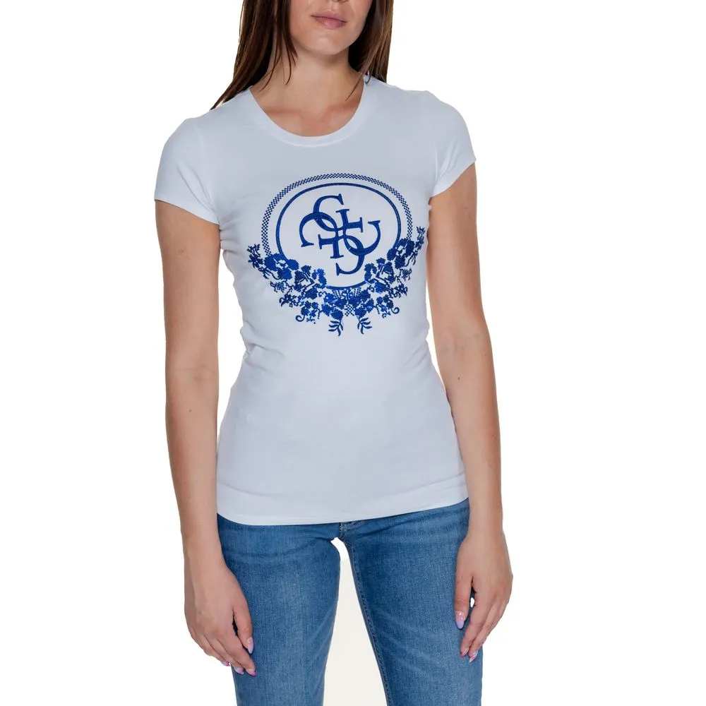 Guess Women's White Cotton Tops & T-Shirt