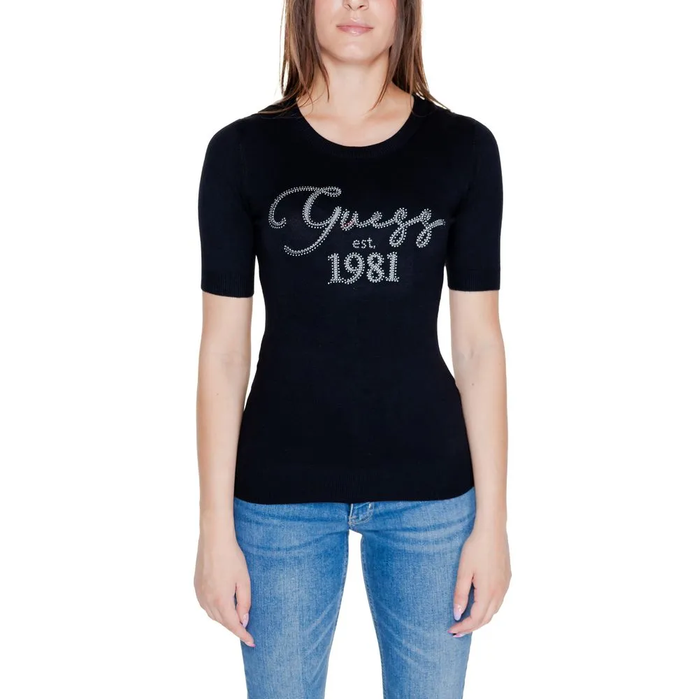 Guess Women's Black Viscose Tops & T-Shirt