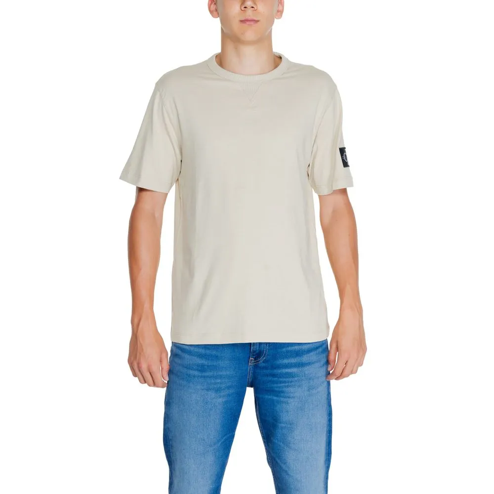 Calvin Klein Jeans Men's Beige Cotton Rigenerato T-Shirt
