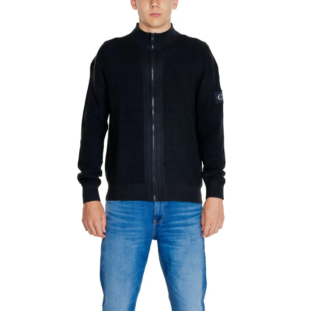 Black Cotton Cotton Cardigan