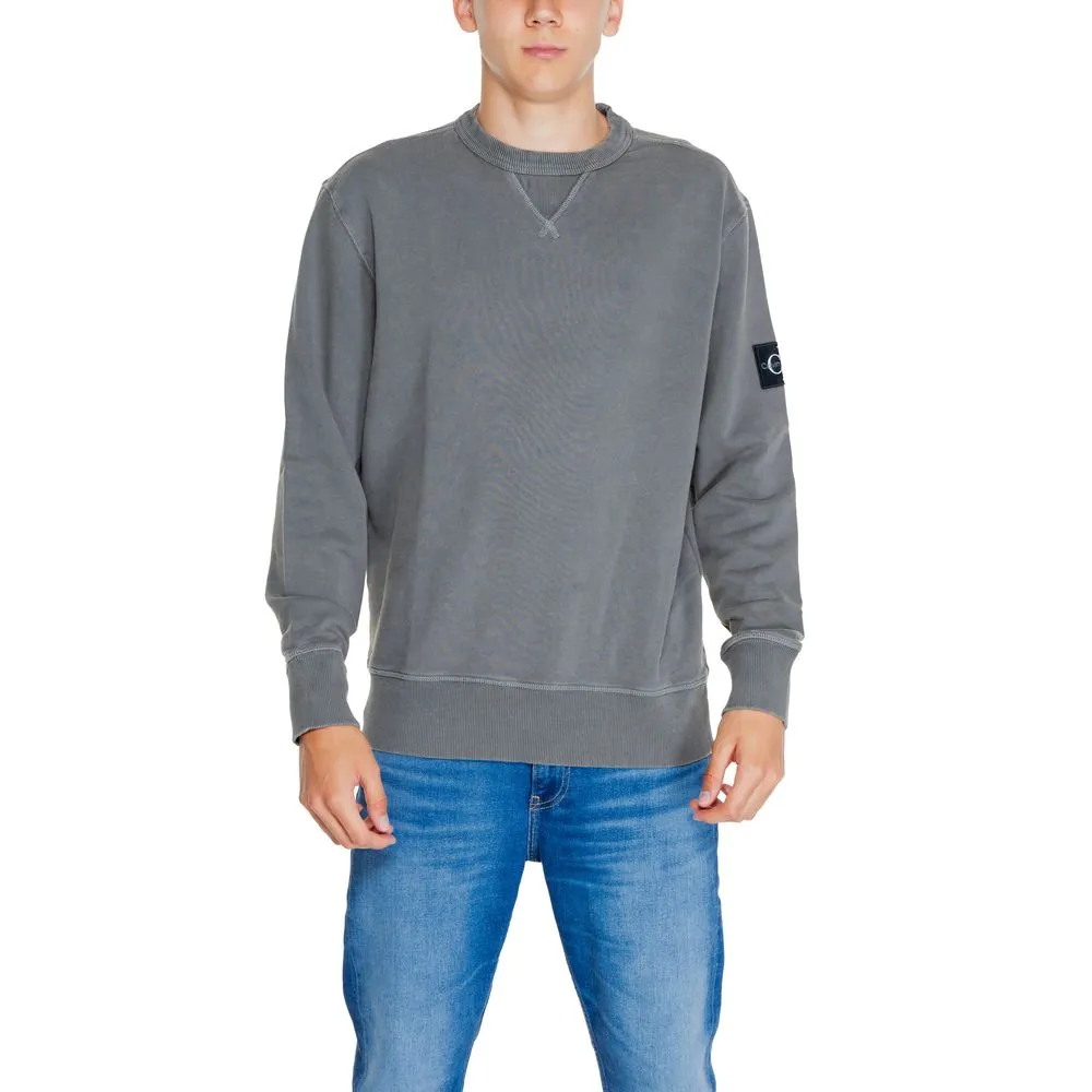 Calvin Klein Jeans Men's Gray Cotton Rigenerato Sweater