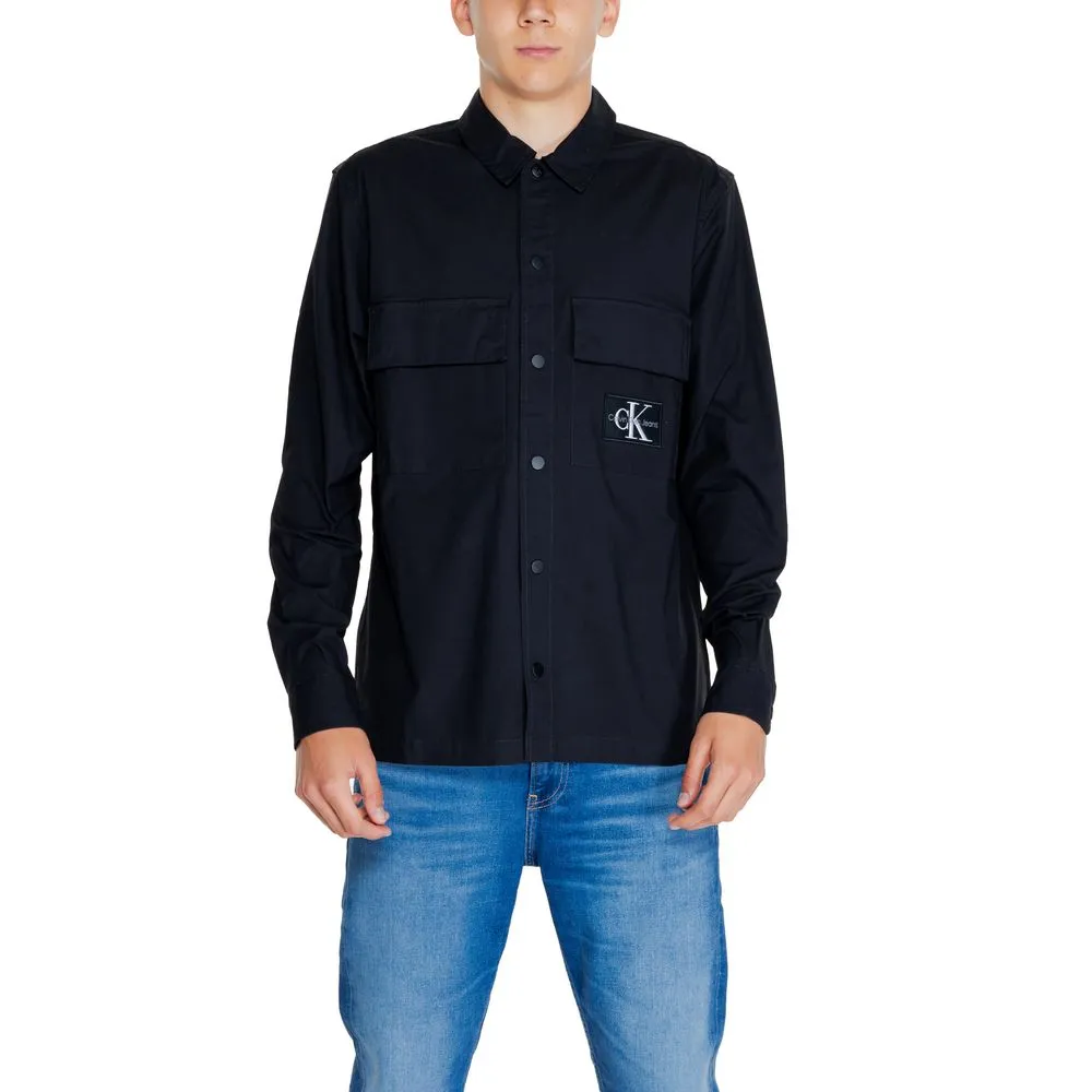 Calvin Klein Jeans Men's Black Cotton Cotton Shirt