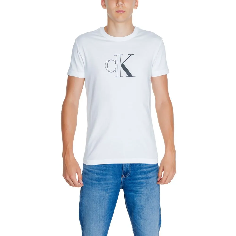 Calvin Klein Jeans Men's White Cotton Rigenerato T-Shirt