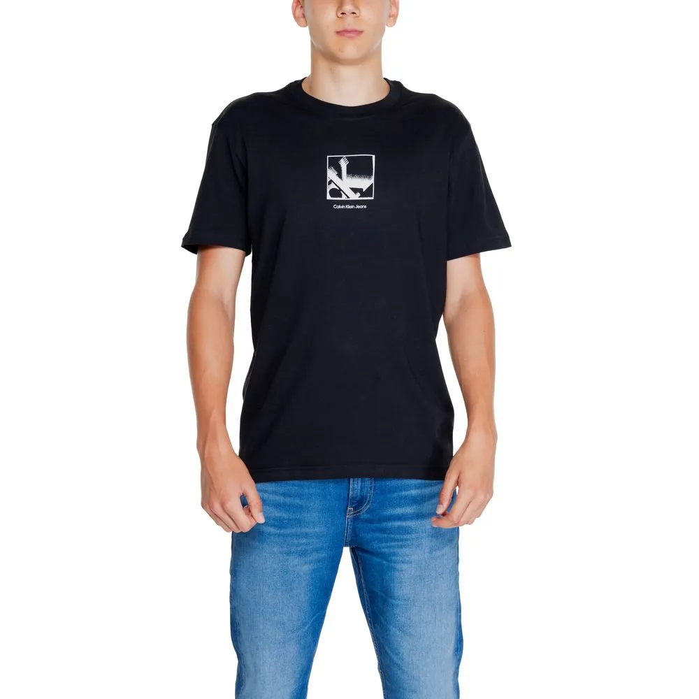 Calvin Klein Jeans Men's Black Cotton Rigenerato T-Shirt