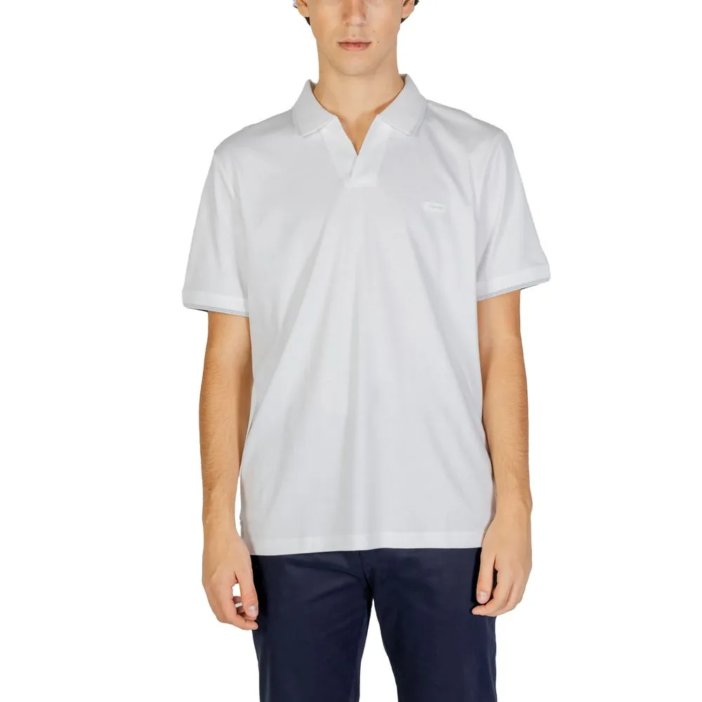 Calvin Klein Jeans Men's White Cotton Polo Shirt