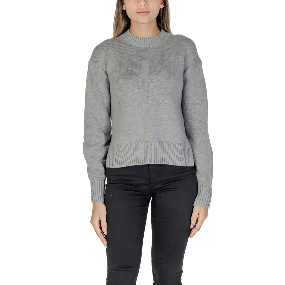 Calvin Klein Jeans Women's Gray Organic Cotton Sweater
