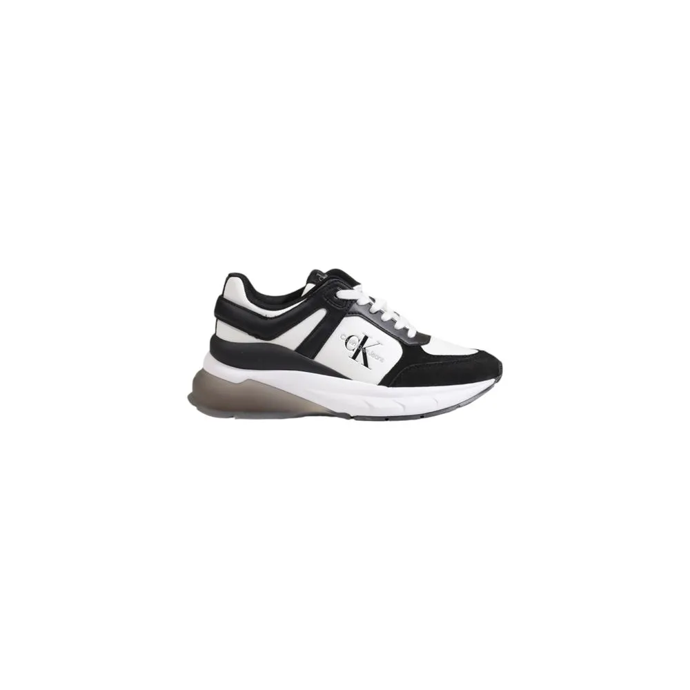 Calvin Klein Women's Black And White Leather Sneaker