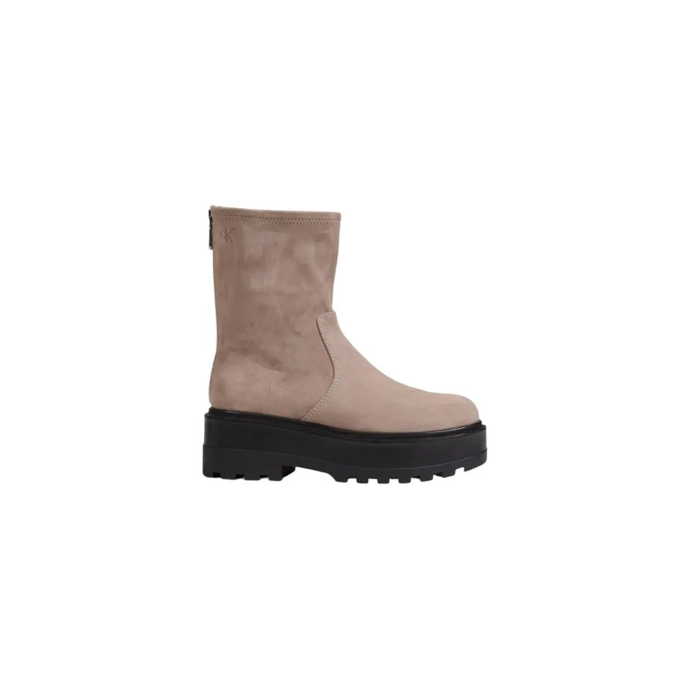 Calvin Klein Women's Gray Polyester Polyester Boot