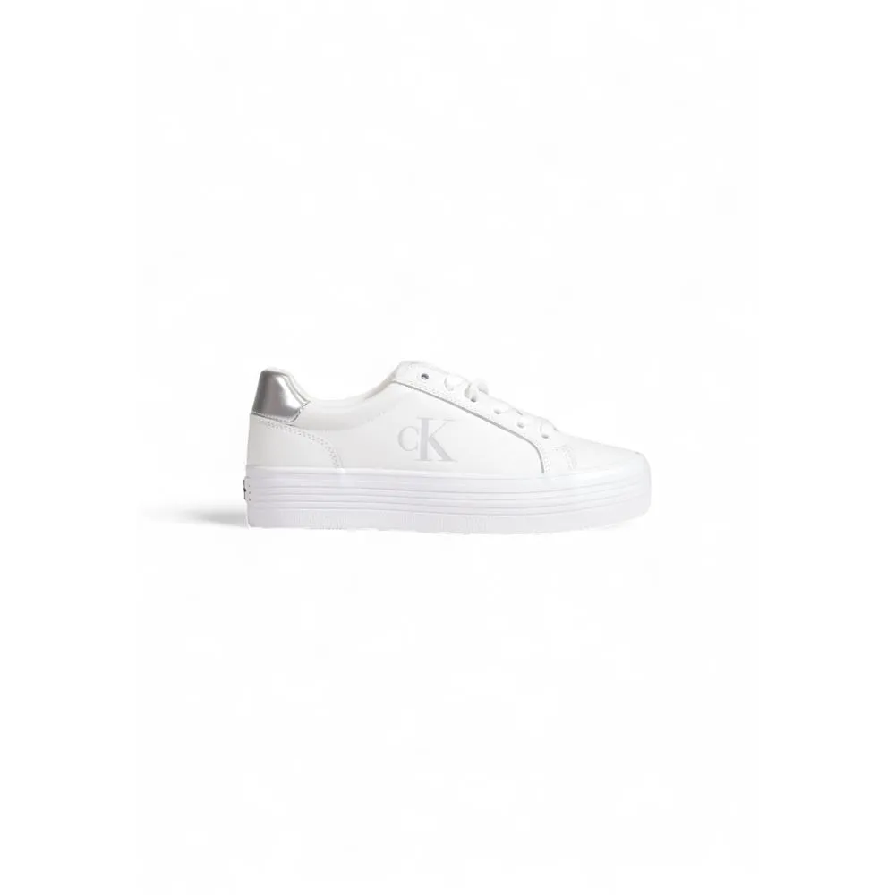 Calvin Klein Jeans Women's Silver Leather Sneaker