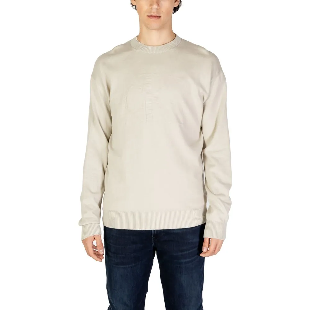 Calvin Klein Jeans Men's Beige Cotton Cotton Sweater