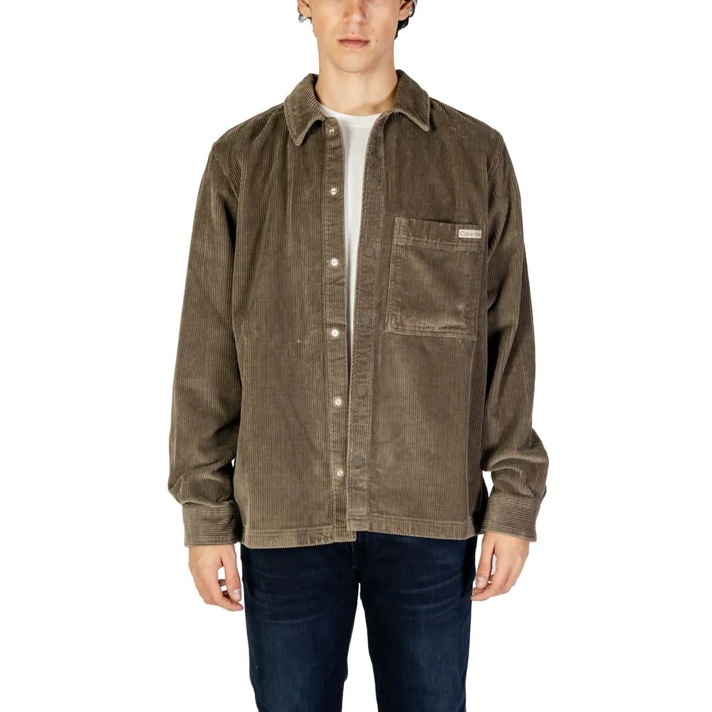 Calvin Klein Jeans Men's Gray Cotton Shirt
