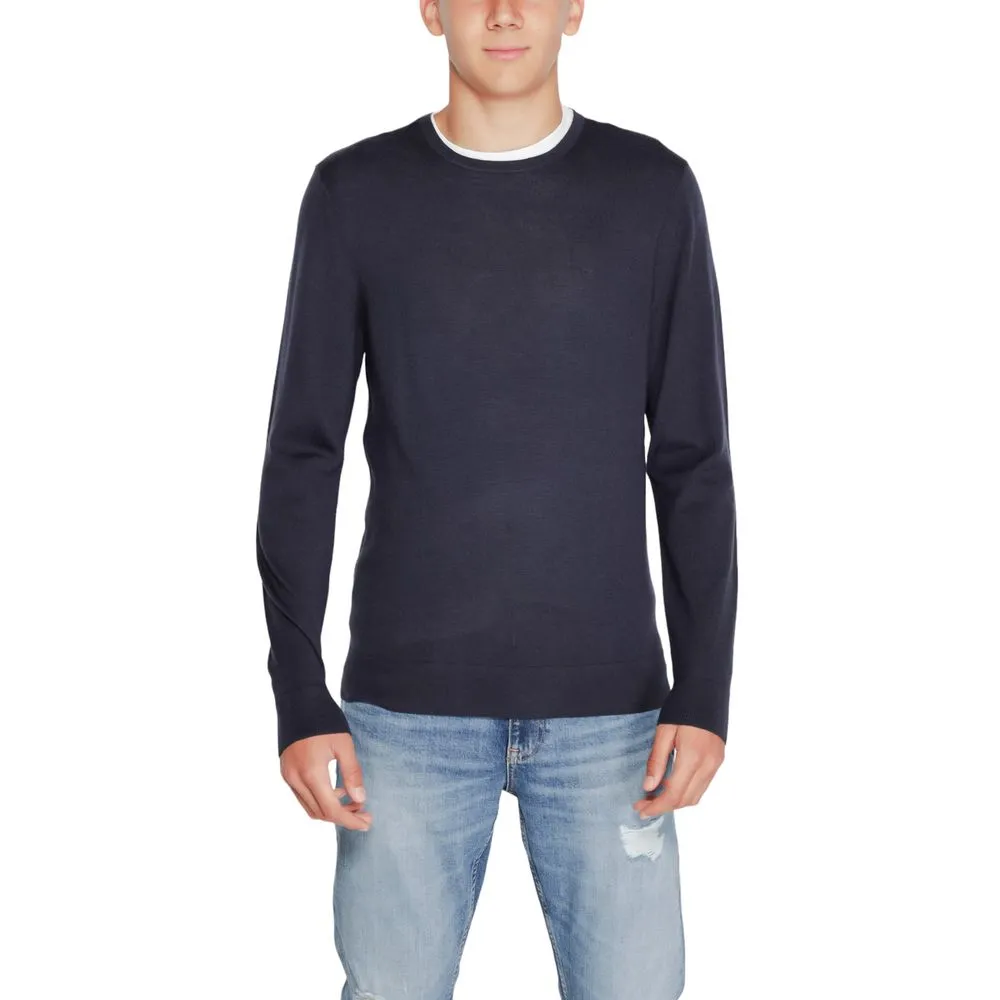 Calvin Klein Men's Blue Wool Wool T-Shirt