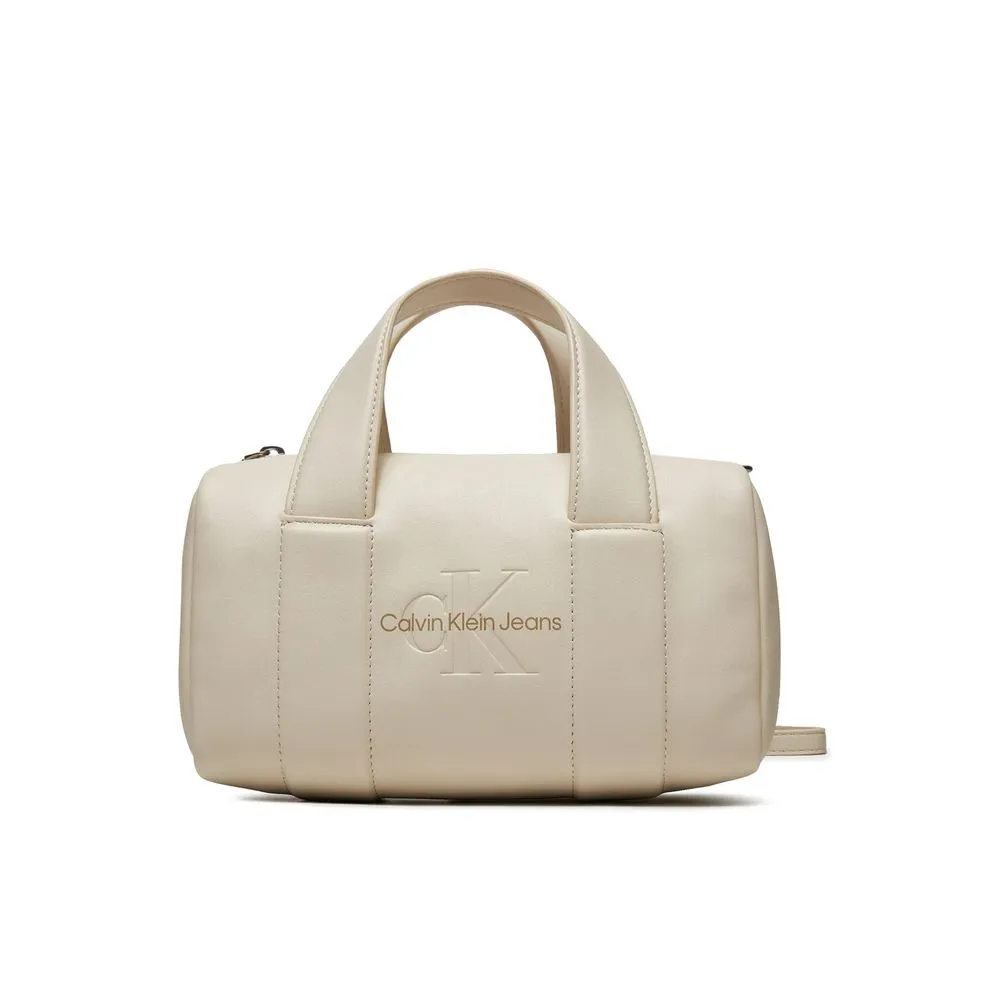 Calvin Klein Jeans Women's Beige Synthetic Leather Handbag