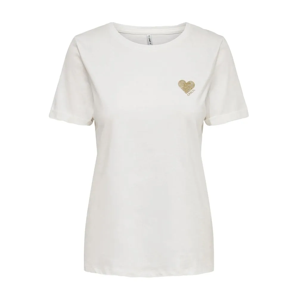Only Women's White Cotton Tops & T-Shirt