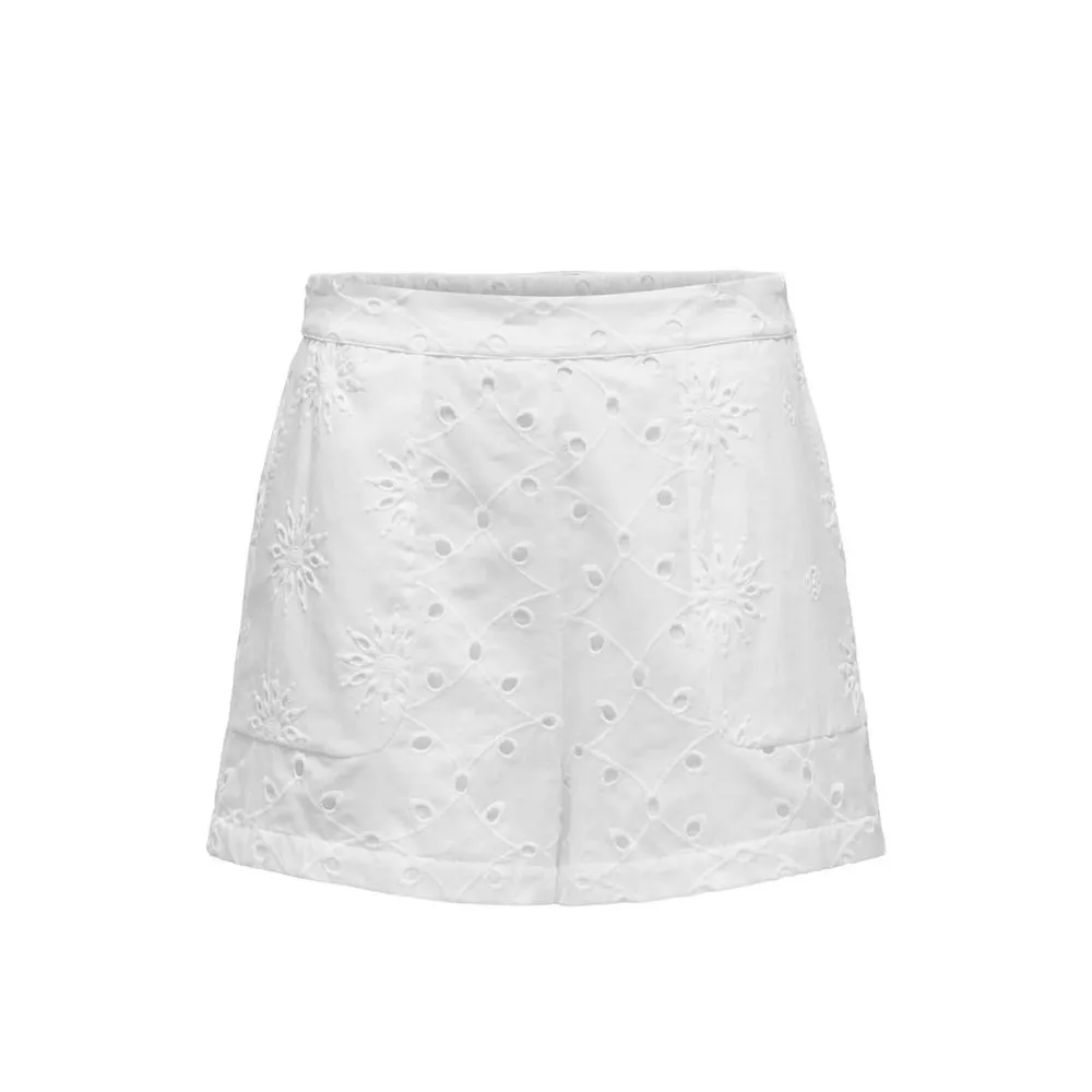Only Women's White Cotton Short