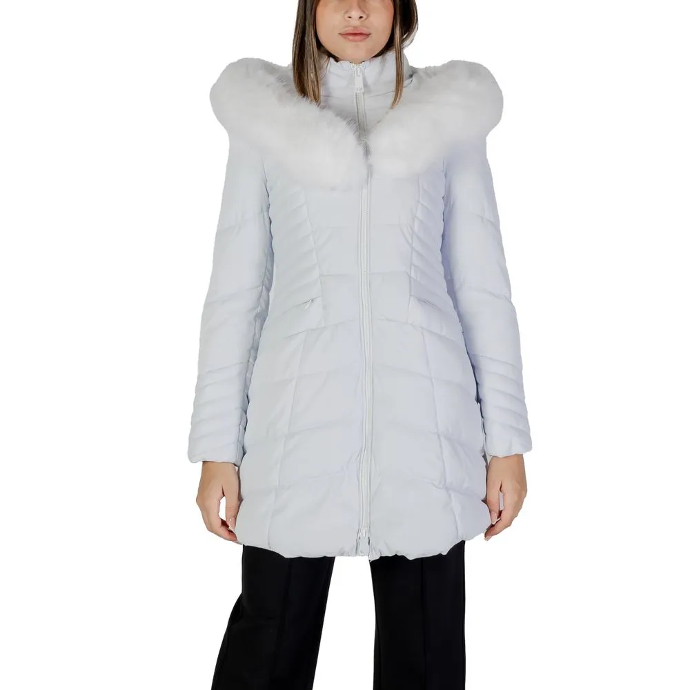 Guess Women's White Polyethylene Jackets & Coat