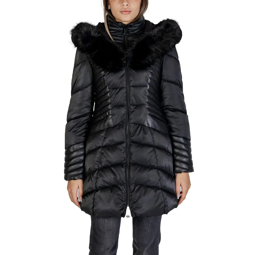 Guess Women's Black Polyethylene Jackets & Coat