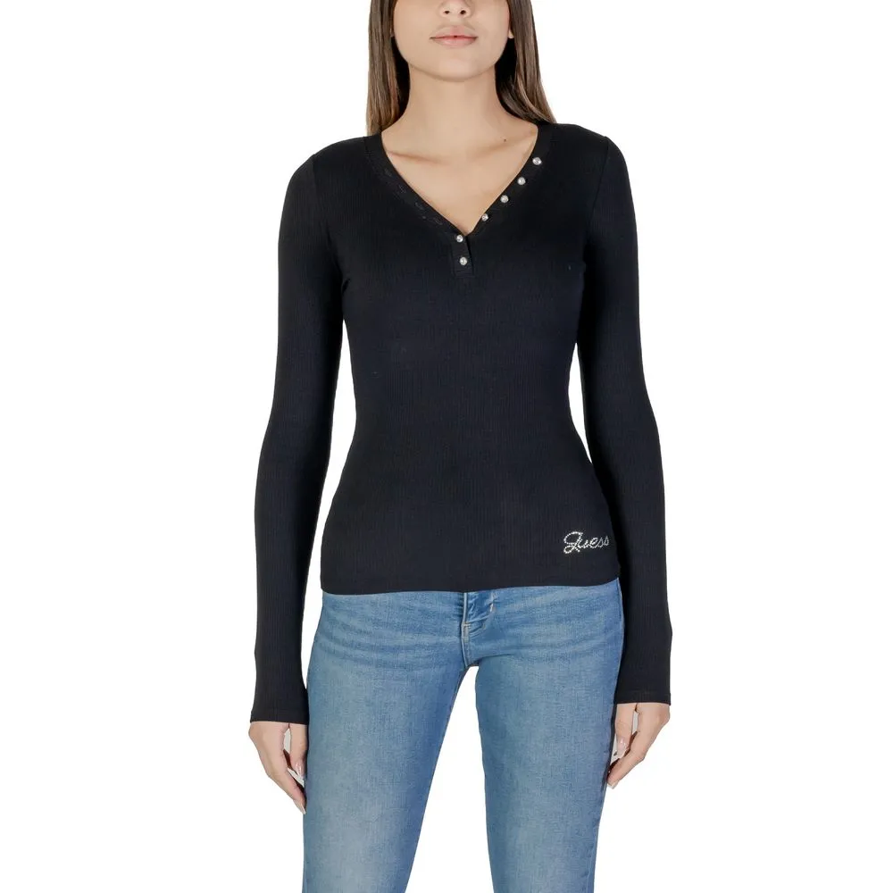 Guess Women's Black Viscose Tops & T-Shirt