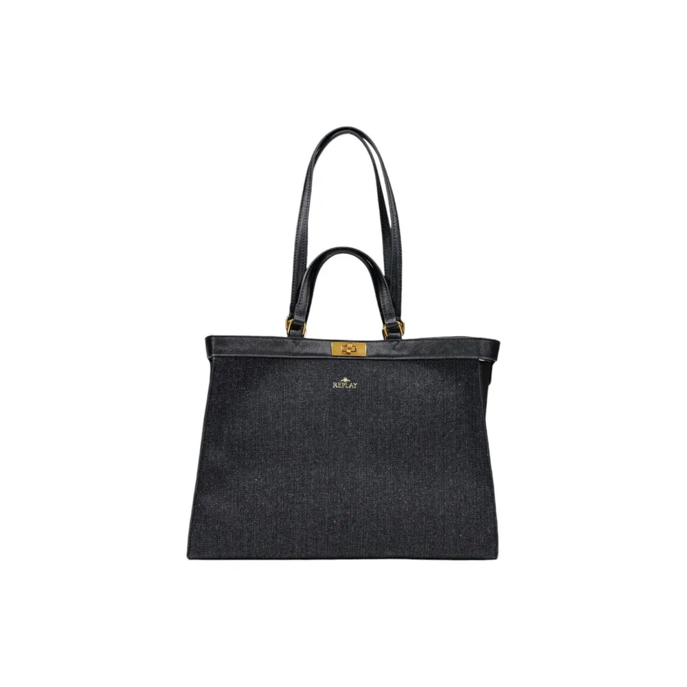 Replay Women's Black Cotton Handbag