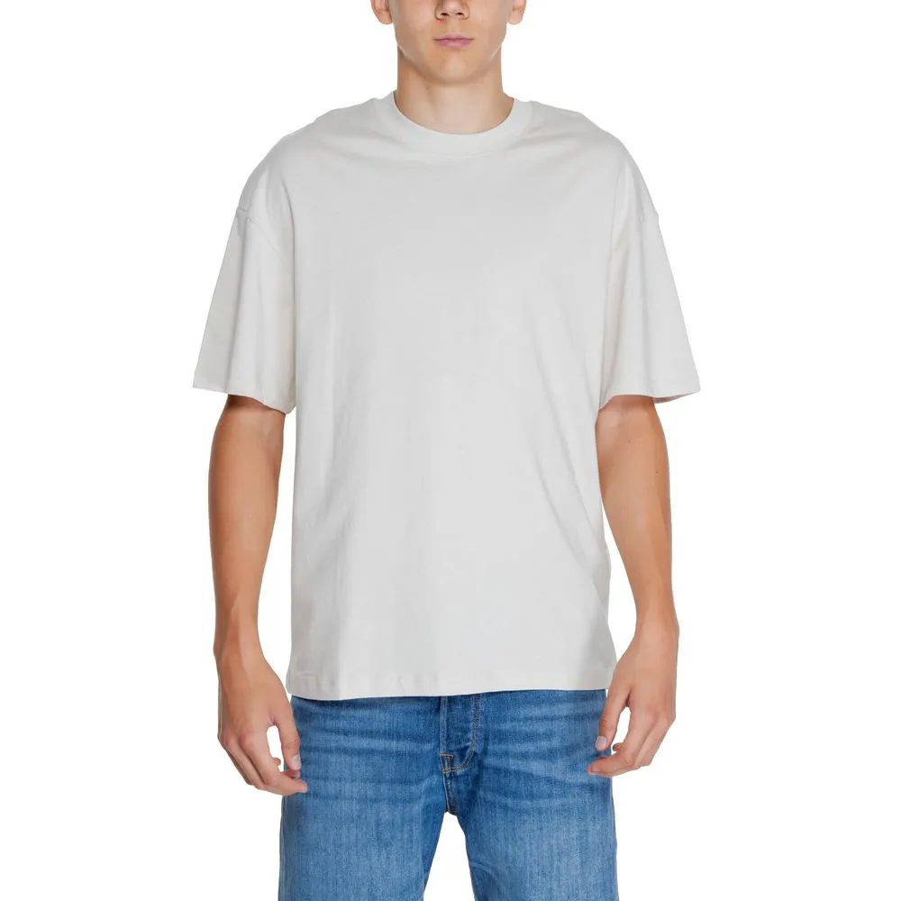 Jack Jones Men's Beige Cotton T-Shirt