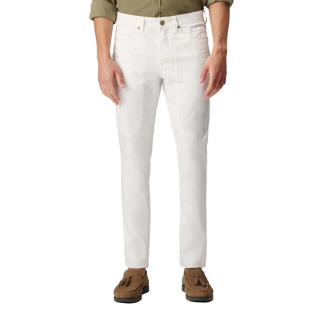 Jeckerson Men's White Cotton Jeans & Pant