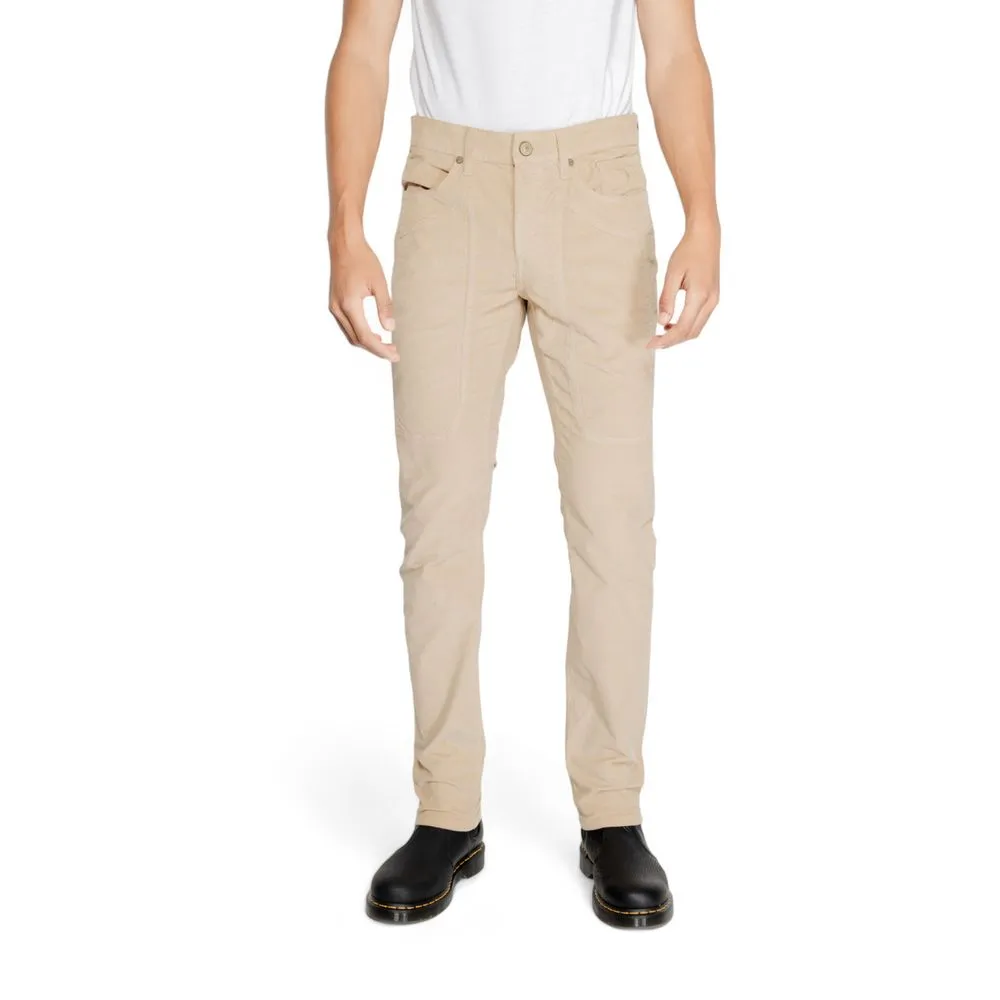 Jeckerson Men's Beige Cotton Jeans & Pant