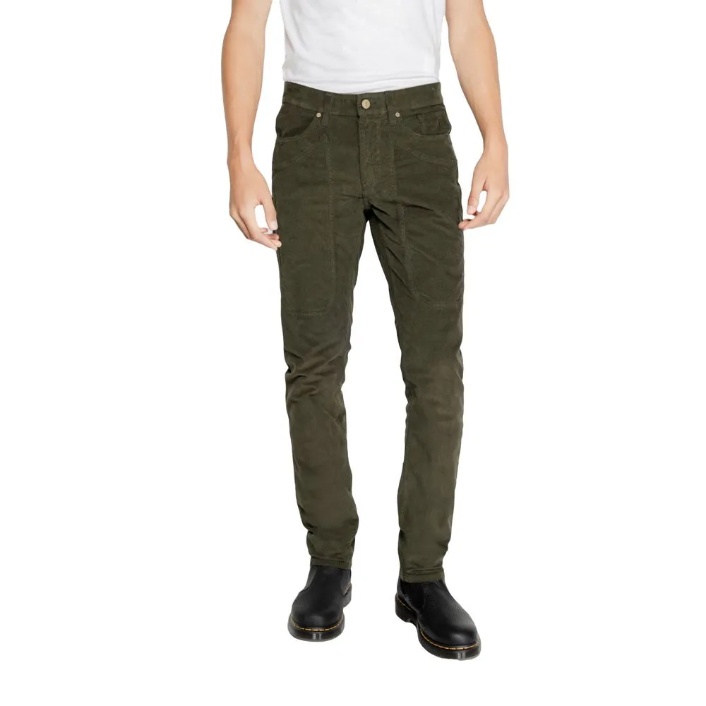 Jeckerson Men's Green Cotton Jeans & Pant