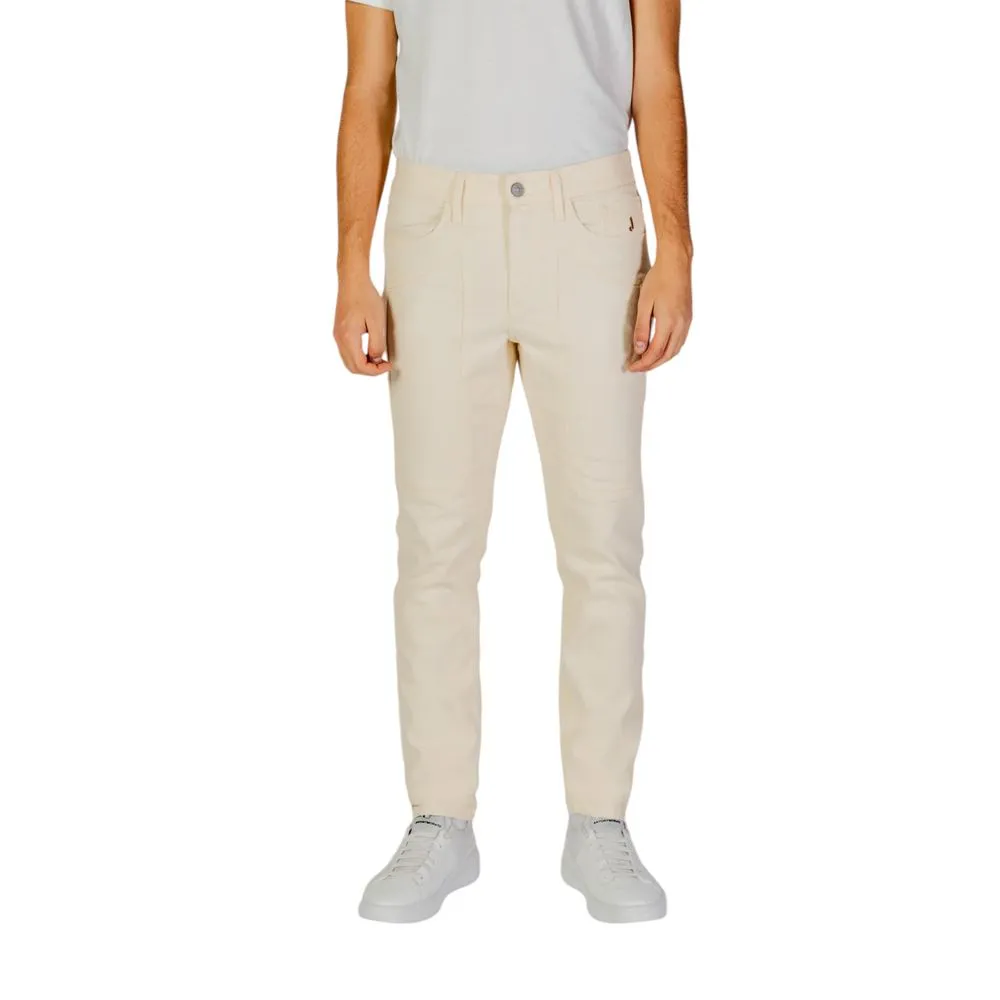 Jeckerson Men's Cream Cotton Jeans & Pant