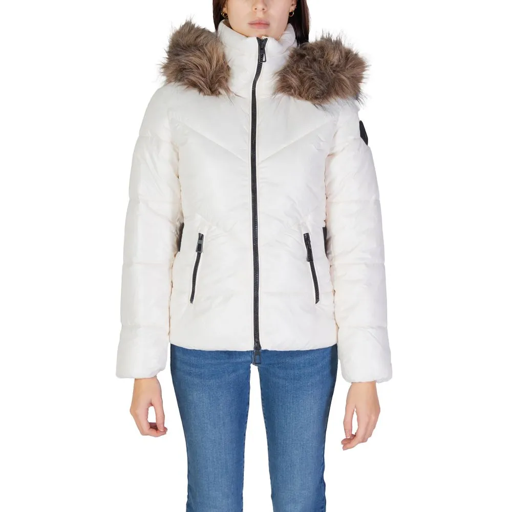 Only Women's Cream Polyamide Jackets & Coat