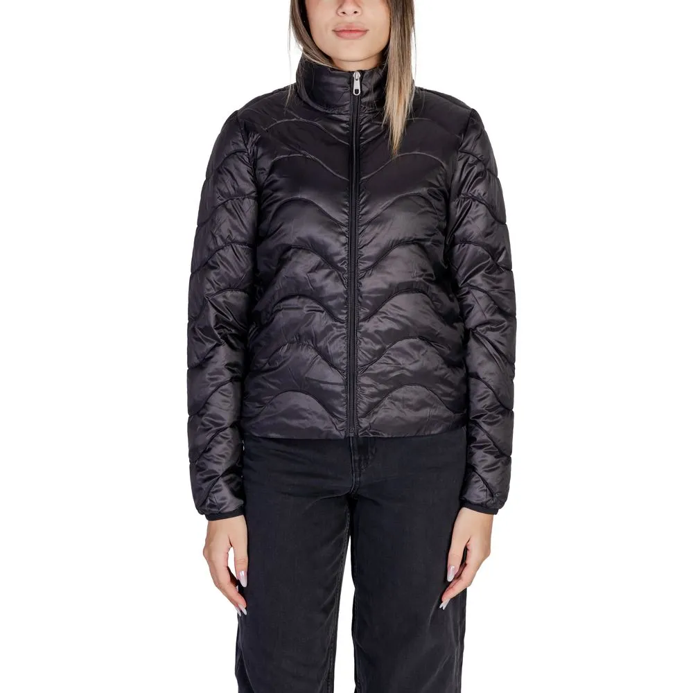 Only Women's Black Polyester Jackets & Coat