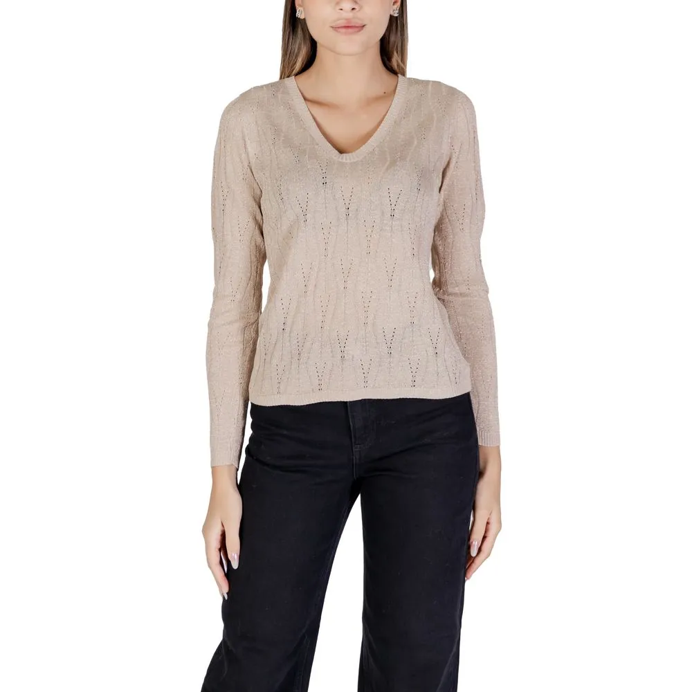 Only Women's Beige Viscose Tops & T-Shirt