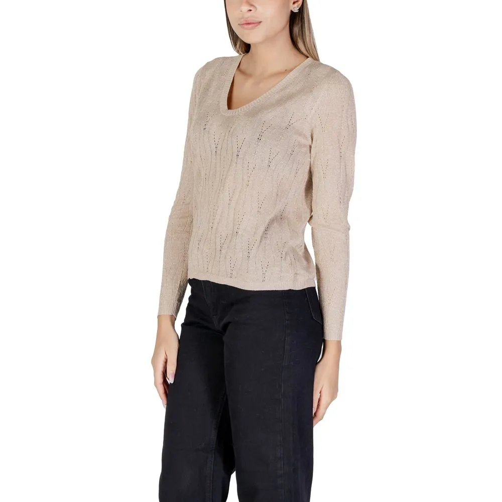 Only Women's Beige Viscose Tops & T-Shirt