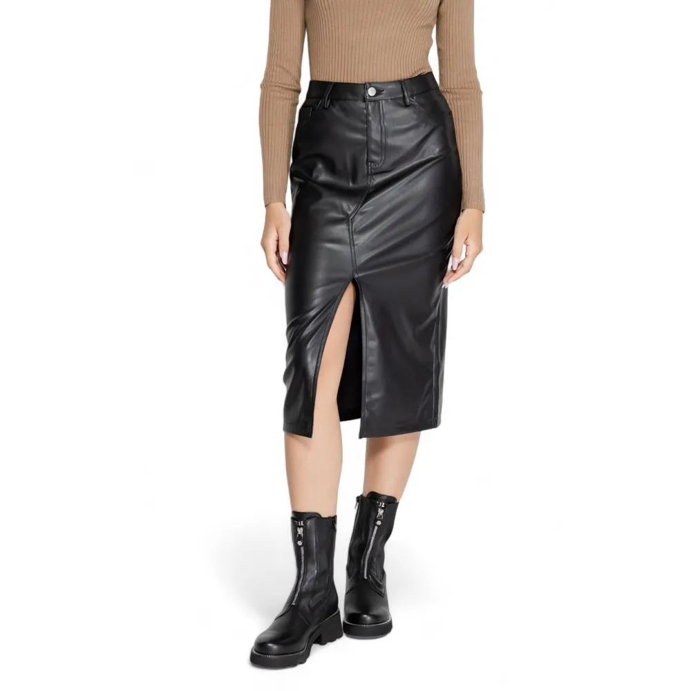 Only Women's Black Polyester Skirt