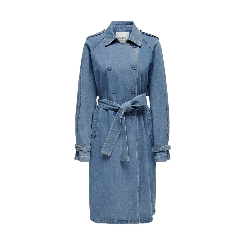 Only Women's Blue Cotton Jackets & Coat